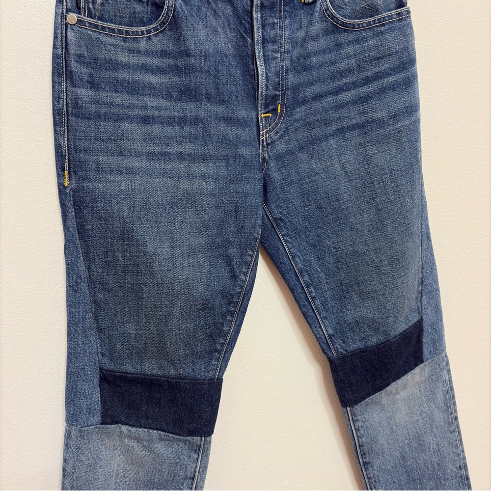 Helmut Lang Patchwork High Rise Slim Cropped Jean… - image 6